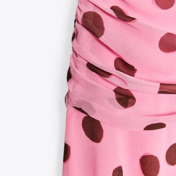 Zara Pink Polka Dot Maxi Dress - Picture 8 of 8